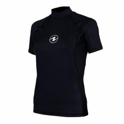 Aqualung Dámske lycrové tričko Aqua Lung RASHGUARD SLIM FIT čierna kr. rukáv