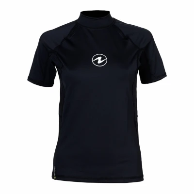 Aqualung Dámské lycrové triko Aqua Lung RASHGUARD SLIM FIT černá kr. rukáv