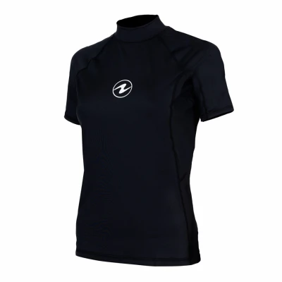 Aqualung Dámské lycrové triko Aqua Lung RASHGUARD SLIM FIT černá kr. rukáv