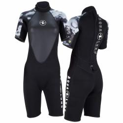 Aqualung Dámský neoprenový short Aqua Lung HYDROFLEX SHORTY 3 mm černá/bílá