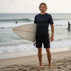 Aqualung Pánské lycrové triko Aqua Lung LOOSE FIT černá/šedá