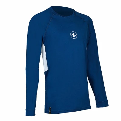 Aqualung Pánské lycrové triko Aqua Lung LOOSE FIT modrá/bílá dlouhý rukáv