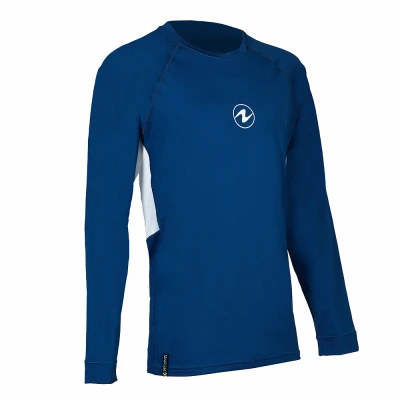 Aqualung Pánské lycrové triko Aqua Lung LOOSE FIT modrá/bílá dlouhý rukáv