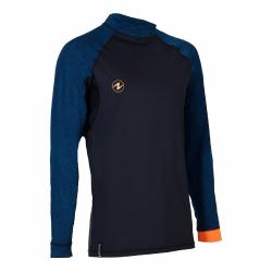 Aqualung Pánské lycrové triko SLIM FIT černá/modrá, dlouhý rukáv