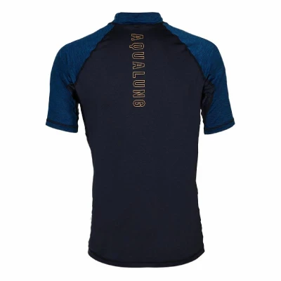 Aqualung Pánské lycrové triko SLIM FIT černá/modrá, krátký rukáv