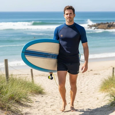 Aqualung Pánské lycrové triko SLIM FIT černá/modrá, krátký rukáv