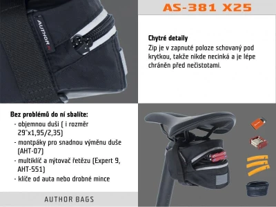 Author A-S381 TPN X25 černá podsedlová brašna