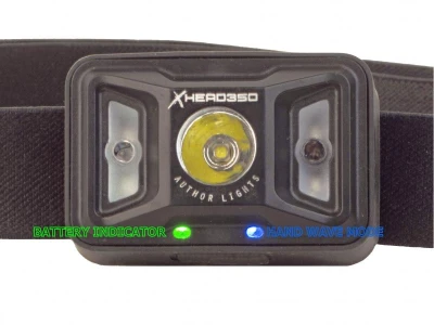Author X-Head 450 lm Silicone USB bílá/zelená LED černá čelovka