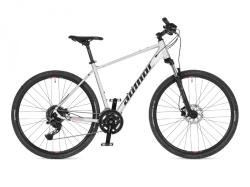 Author Mission 2025 stříbrná/černá/červená krosové kolo + výbava zdarma