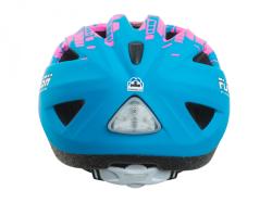 Author Flash LED Inmold X8 (162 ružová-neónová/modrá-matná) detská cyklistická prilba