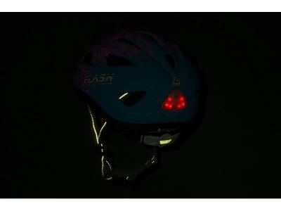 Author Flash LED Inmold X8 (162 růžová-neonová/modrá-matná) dětská cyklopřilba