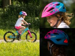 Author Flash LED Inmold X8 (162 ružová-neónová/modrá-matná) detská cyklistická prilba