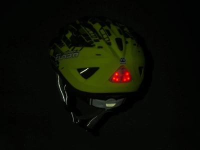 Author Flash LED Inmold X8 (171 šedá/žlutá-neonová-matná) dětská cyklopřilba