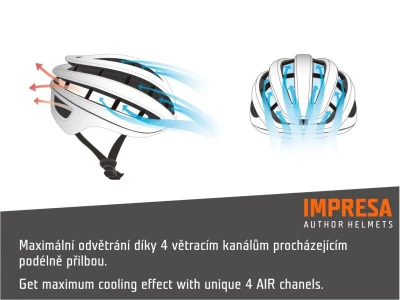 Author Impresa Inmold (stříbrná/bílá) cyklistická přilba