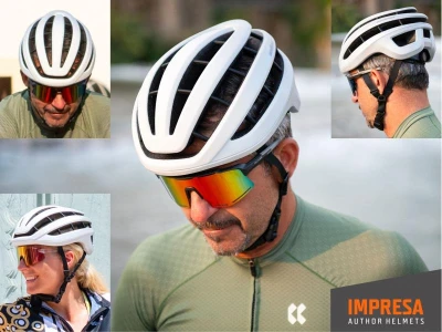 Author Impresa Inmold (stříbrná/bílá) cyklistická přilba