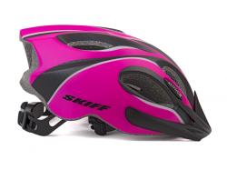 Author Skiff Inmold (191 ružová-neónová/čierna-matná) cyklistická prilba