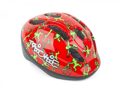 Author Trickie 151 červená/zelená dětská cyklistická přilba