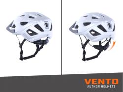 Author Vento InMold LED USB (stříbrná/bílá) cyklistická přilba