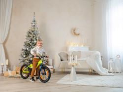 Author Record 16 2025 limeta/modrá dětské kolo + blikačky zdarma