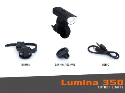 Author Lumina 350 lm USB Alloy černé přední světlo