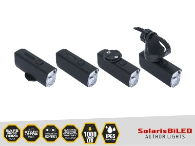 Author SOLARIS BiLED 1000 lm USB Alloy černé přední světlo