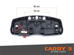 Author Světlo zad. A-Caddy 3 (černá/červené-sklo)