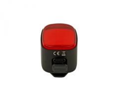 Author Světlo zad. Cubus USB CobLed 50 lm (černá/červené-sklo)