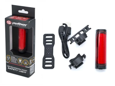 Author Světlo zad. Pilot Brake USB CobLed 120 lm (černá/červené-sklo)