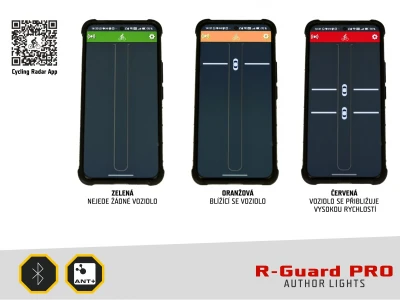 Author R-Guard PRO Alloy USB černá/červené-sklo 90 lm ANTBT zadní světlo