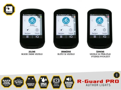 Author R-Guard PRO Alloy USB černá/červené-sklo 90 lm ANTBT zadní světlo