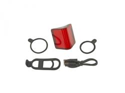 Author Světlo zad. V-Block360 USB CobLed 80 lm (černá/červené-sklo)