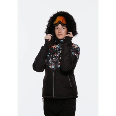 Authority SJ-GLAM W printed black dámská lyžařská bunda