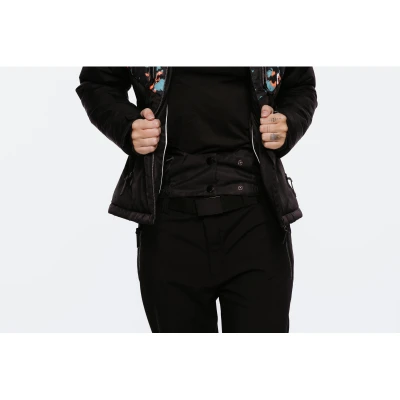 Authority SJ-GLAM W printed black dámská lyžařská bunda