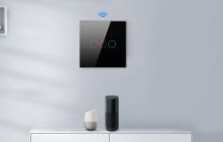 Avatto Chytrý vypínač světla ZigBee LZTS02-EU-B1 1 Way No Neutral TUYA (černý)