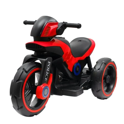 BABY MIX Dětská elektrická motorka POLICE červená