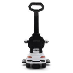 BABY MIX Dětské odrážedlo se zvukem a vodící tyčí POLICE bílé