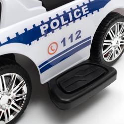 BABY MIX Dětské odrážedlo se zvukem a vodící tyčí POLICE bílé