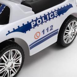 BABY MIX Dětské odrážedlo se zvukem a vodící tyčí POLICE bílé