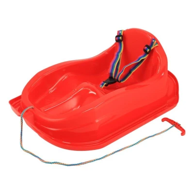 Baby Mix Plastové sáňky s opěradlem MINI červené Baby Mix Plastové sáňky s opěradlem MINI červené