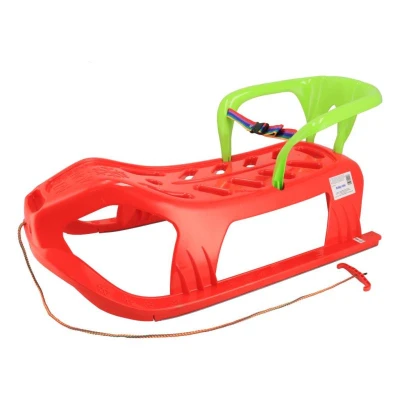 BABY MIX Plastové sáňky s opěradlem SNOW STAR červené BABY MIX Plastové sáňky s opěradlem SNOW STAR červené