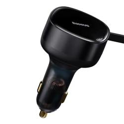 Baseus Nabíječka do auta Enjoyment s kabelem USB-C + Lightning 3A, 30W (černá)