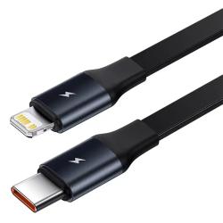 Baseus Nabíječka do auta Enjoyment s kabelem USB-C + Lightning 3A, 30W (černá)