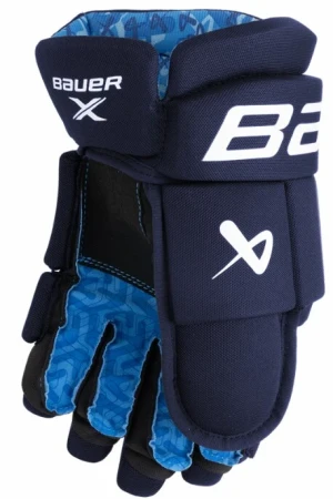 Bauer X S24 JR juniorské rukavice POUZE Junior, tmavě modrá, 11 (VÝPRODEJ)