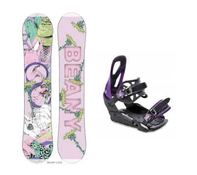 Beany LOVE dívčí snowboard + Raven S230 Black/violet vázání