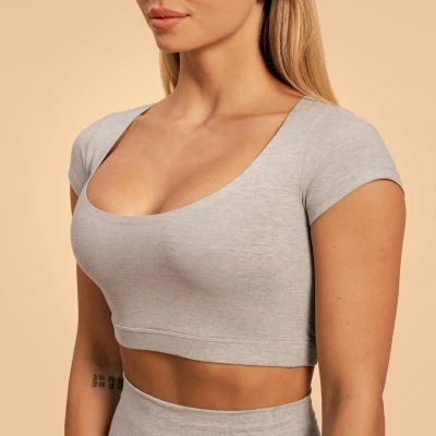 BeastPink Dámské triko Cropped Sense Grey