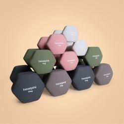 BeastPink Neoprenová jednoručka Hex 8 kg