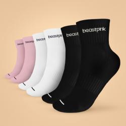 BeastPink Ponožky Midhigh 3Pack White Black Pink BeastPink Ponožky Midhigh 3Pack White Black Pink