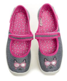 Befado 114y422 strieborno ružové detské balerínky