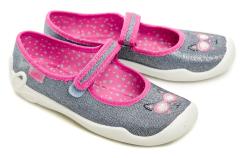 Befado 114y422 strieborno ružové detské balerínky