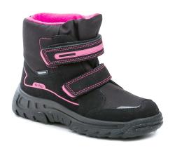 Befado 615Y003 černo růžové dětské zimní boty